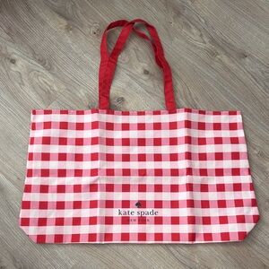 Kate Spade Red and White Checkered Tote